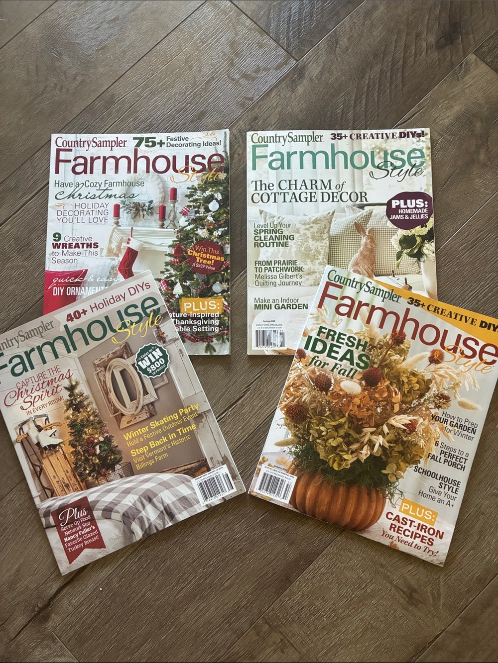 4 Issues Country Sampler Farmhouse Style Magazines
